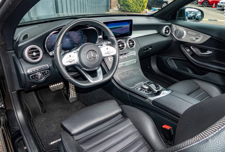 Mercedes Classe C Cabriolet 200 AMG Line CAM360 TETE HAUTE BURMESTER MULTIBEAM PREMIUM + TOIT ROUGE