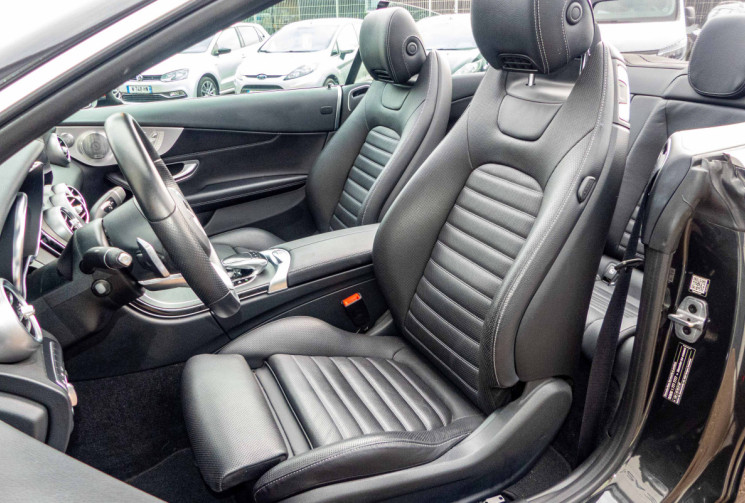Mercedes Classe C Cabriolet 200 AMG Line CAM360 TETE HAUTE BURMESTER MULTIBEAM PREMIUM + TOIT ROUGE