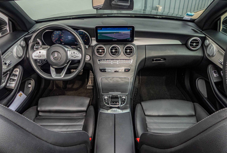 Mercedes Classe C Cabriolet 200 AMG Line CAM360 TETE HAUTE BURMESTER MULTIBEAM PREMIUM + TOIT ROUGE