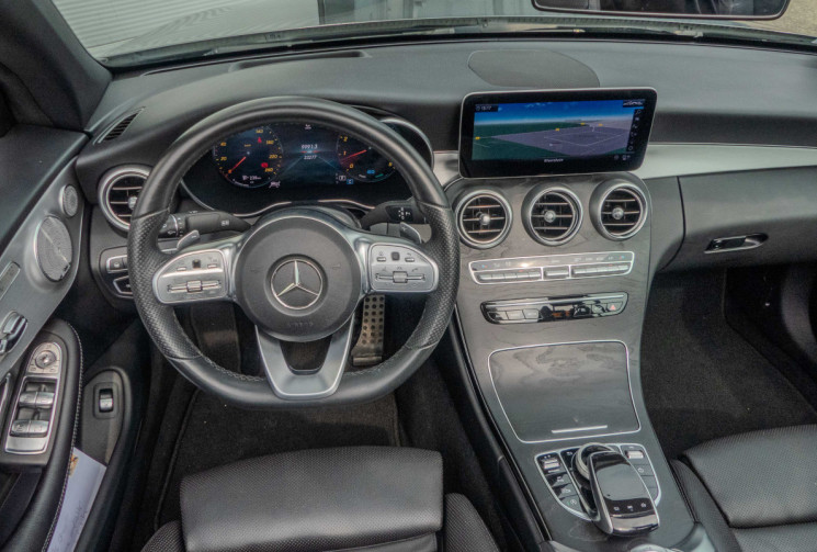 Mercedes Classe C Cabriolet 200 AMG Line CAM360 TETE HAUTE BURMESTER MULTIBEAM PREMIUM + TOIT ROUGE