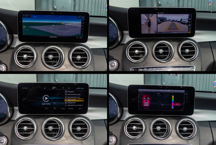 Mercedes Classe C Cabriolet 200 AMG Line CAM360 TETE HAUTE BURMESTER MULTIBEAM PREMIUM + TOIT ROUGE