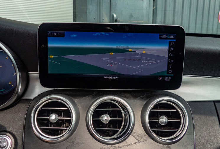 Mercedes Classe C Cabriolet 200 AMG Line CAM360 TETE HAUTE BURMESTER MULTIBEAM PREMIUM + TOIT ROUGE