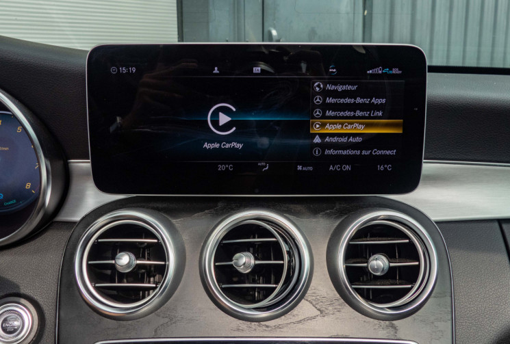 Mercedes Classe C Cabriolet 200 AMG Line CAM360 TETE HAUTE BURMESTER MULTIBEAM PREMIUM + TOIT ROUGE