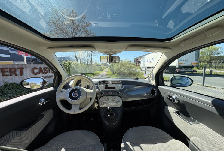 FIAT 500 LOUNGE 69cv 1.2 MPI * Toit Panoramique * Distribution 04/2025 * Roue de secours