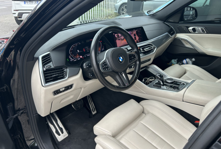BMW X6 (G06) XDRIVE30D 265 Ch M SPORT BVA8 * ENTRETIEN BMW * CUIR BLANC * SIEGES + VOLANT CHAUFFANTS