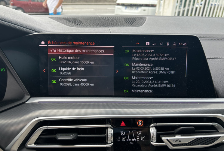 BMW X6 (G06) XDRIVE30D 265 Ch M SPORT BVA8 * ENTRETIEN BMW * CUIR BLANC * SIEGES + VOLANT CHAUFFANTS