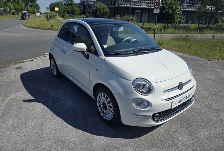 FIAT 500 1.2 69cv Pack Lounge * FULL CUIR * CARPLAY * RADAR  * TBE CARROSSERIE *             