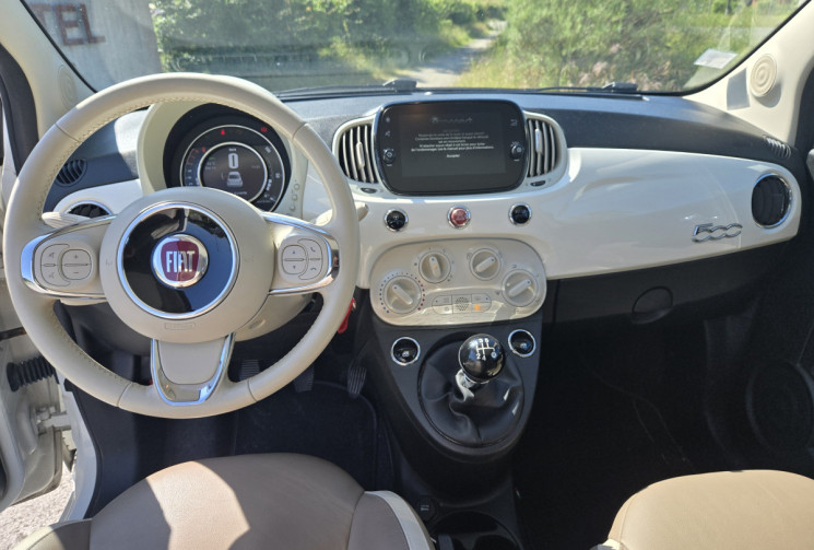 FIAT 500 1.2 69cv Pack Lounge * FULL CUIR * CARPLAY * RADAR  * TBE CARROSSERIE *             