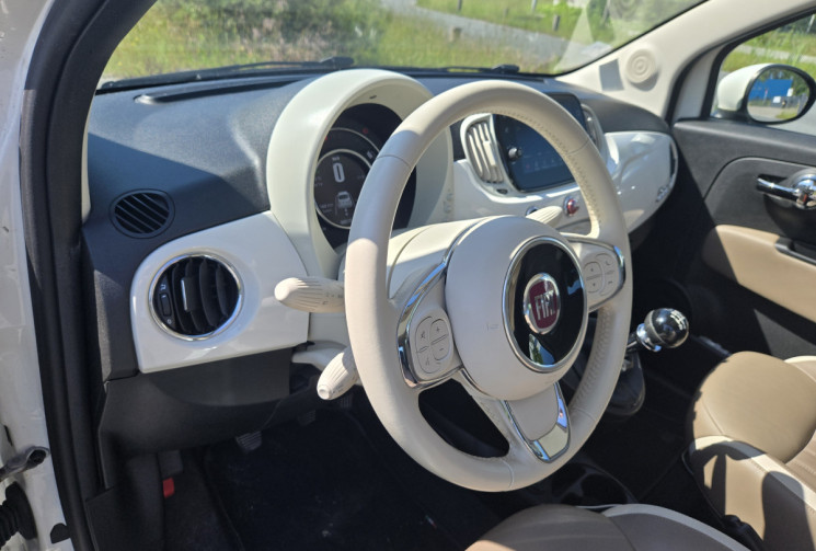 FIAT 500 1.2 69cv Pack Lounge * FULL CUIR * CARPLAY * RADAR  * TBE CARROSSERIE *             