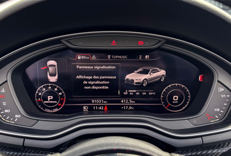 Audi A5 Cabriolet AUDI A5 Cabriolet 2.0 TFSi Quattro S-Tro7 252 S-line Aff Tete haute Carbone B&O