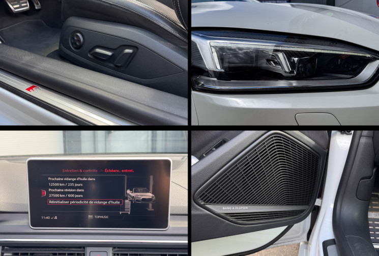 Audi A5 Cabriolet AUDI A5 Cabriolet 2.0 TFSi Quattro S-Tro7 252 S-line Aff Tete haute Carbone B&O