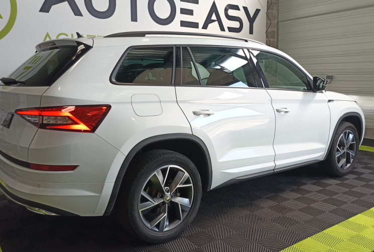 Skoda Kodiaq 2.0 TDI 150 ch – Finition Sportline – Boîte DSG7 – 7 places – Coffre de toit inclus