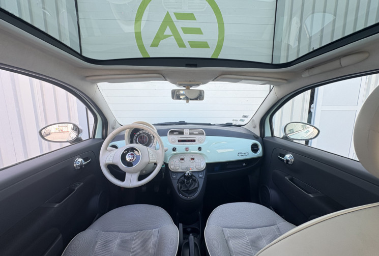 FIAT 500 Lounge 1.2 MPi 69 cv * Toit Panoramique * Radar de recul * VERT MENTHE * 1ère Main