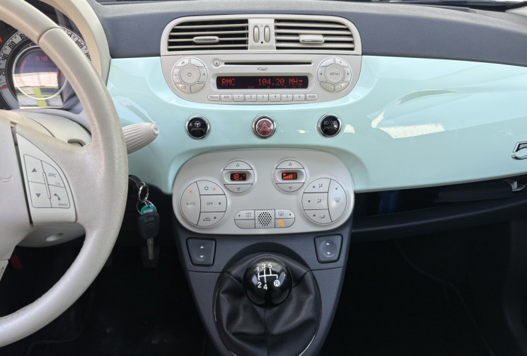 FIAT 500 Lounge 1.2 MPi 69 cv * Toit Panoramique * Radar de recul * VERT MENTHE * 1ère Main