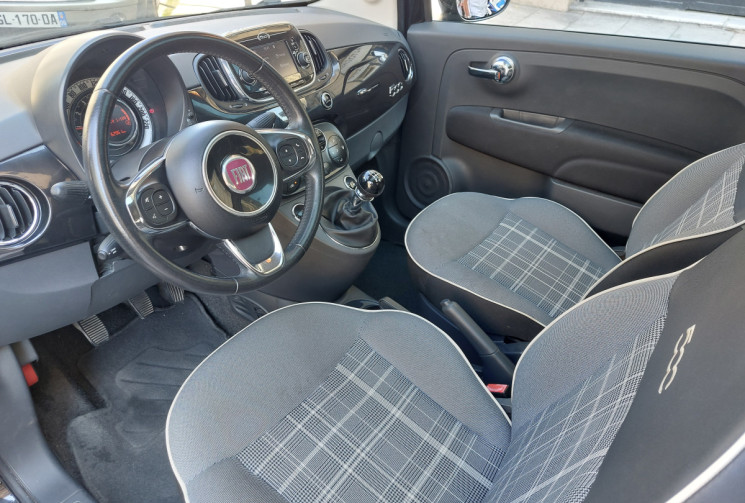 FIAT 500 1.2 MPI 69 CH LOUNGE  TOIT PANO 63000 KMS