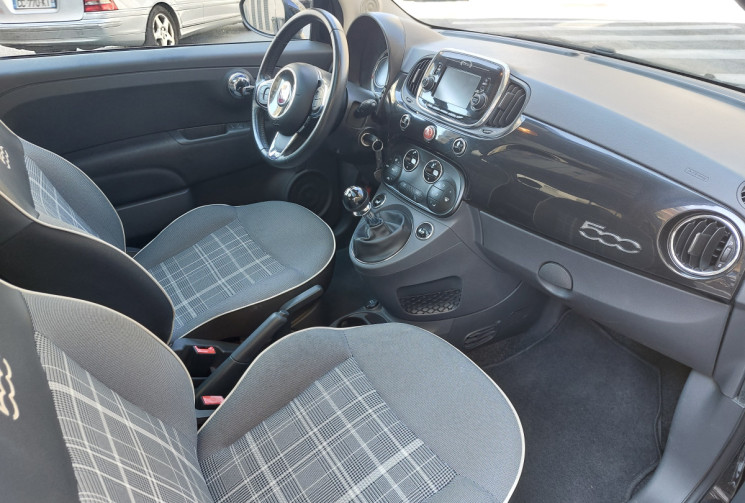 FIAT 500 1.2 MPI 69 CH LOUNGE  TOIT PANO 63000 KMS