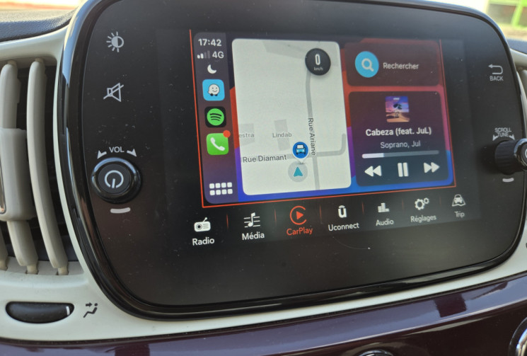 FIAT 500 1.2 8v 69ch Eco Pack Lounge * faible kilométrage* distribution neuve* carplay *            