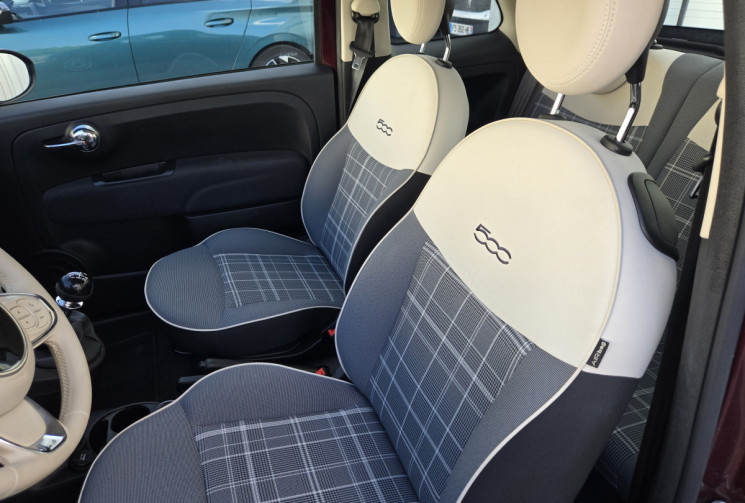 FIAT 500 1.2 8v 69ch Eco Pack Lounge * faible kilométrage* distribution neuve* carplay *            