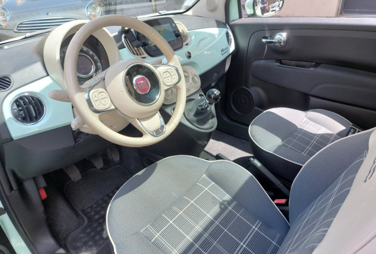 FIAT 500 1.2 MPI 69 CH LOUNGE toit pano 30500 kms