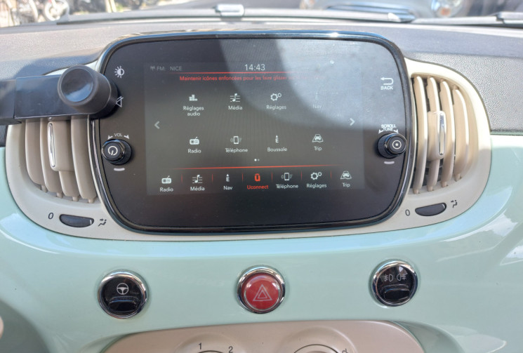 FIAT 500 1.2 MPI 69 CH LOUNGE toit pano 30500 kms