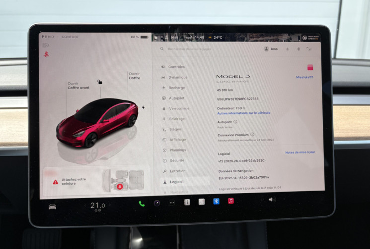 Tesla Model 3 Grande Autonomie RWD MY23 Propulsion Long Range