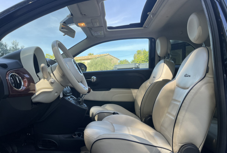 FIAT 500 0.9 TwinAir 105 RIVA / Toit ouvrant / GPS / Clim Auto / Moteur à Chaine