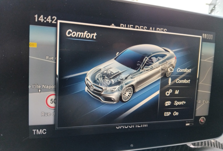 Mercedes CLASSE C COUPE 63 S AMG Speedshift 510ch -Suivi Mercedes-  Burmester - Sièges Ventilés