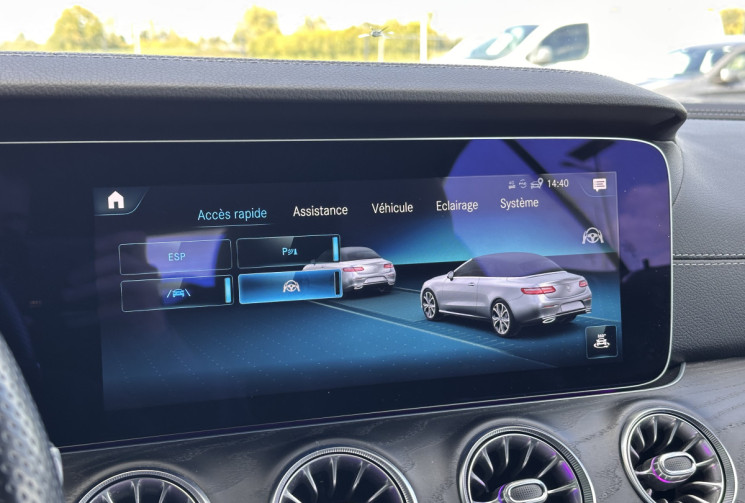 Mercedes CLASSE E CABRIOLET 220d 9G-TRONIC 194 cv PACK AMG - MULTIBEAM - BURMEISTER -CAM360