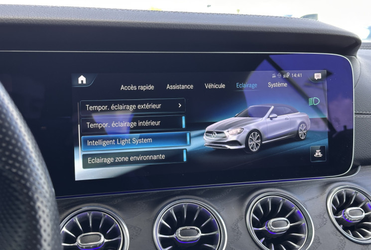 Mercedes CLASSE E CABRIOLET 220d 9G-TRONIC 194 cv PACK AMG - MULTIBEAM - BURMEISTER -CAM360