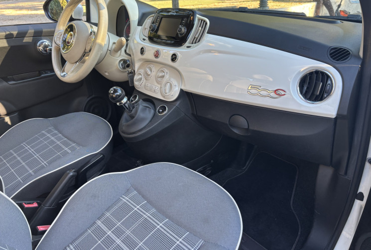 FIAT 500C 1.2L 69 CH - CLIM - BLUETOOTH - REGULATEUR - CT VIERGE - DISTRIB FAITE