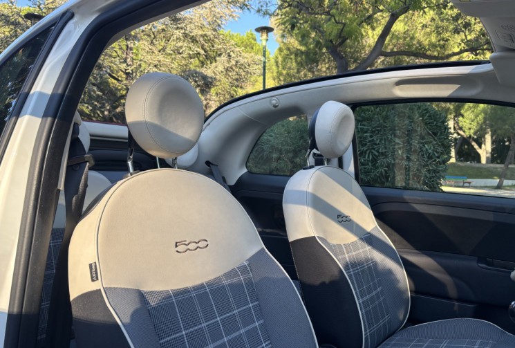 FIAT 500C 1.2L 69 CH - CABRIOLET - CLIM - BLUETOOTH - REGULATEUR - CT VIERGE - DISTRIB FAITE