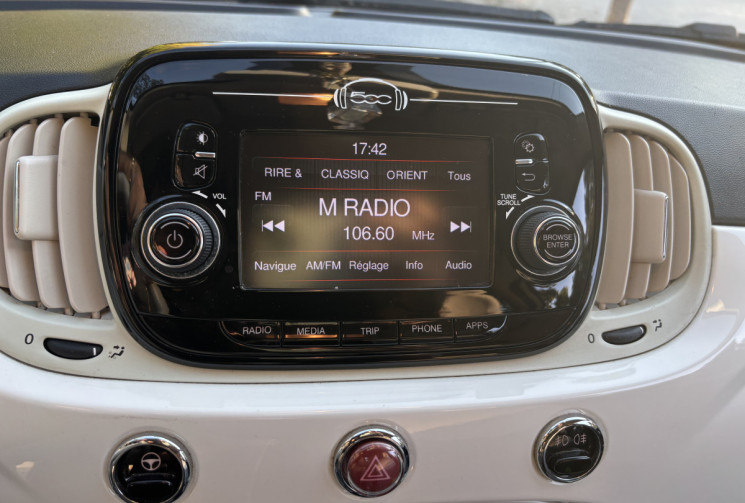 FIAT 500C 1.2L 69 CH - CLIM - BLUETOOTH - REGULATEUR - CT VIERGE