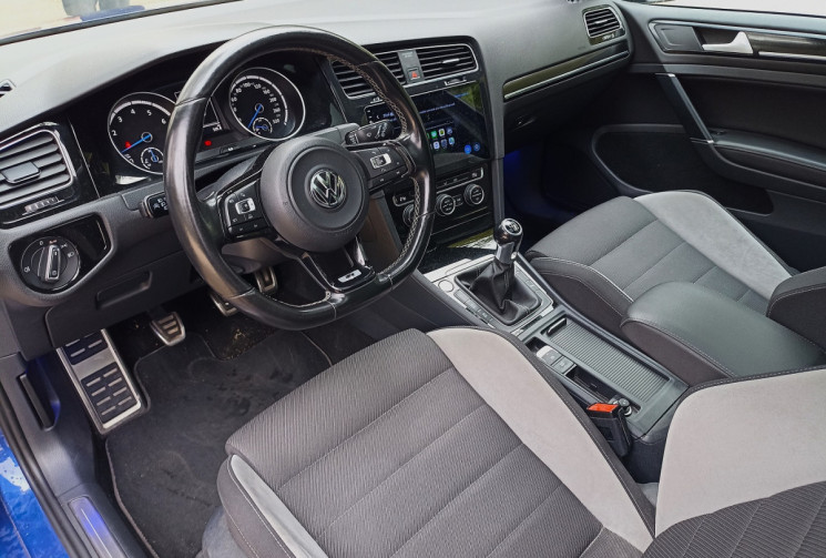 Volkswagen Golf 7 VII R 2.0L 300CH 4MOTION - FRANCAISE - BVM - TOIT OUVRANT - CARPLAY - BLEU LAPIZ