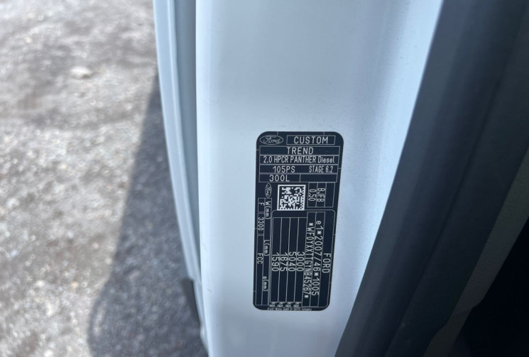 Ford TRANSIT CUSTOM FG I Phase 2 300 L2H2 2.0 EcoBlue 16V DPF Fourgon S&S 105 cv