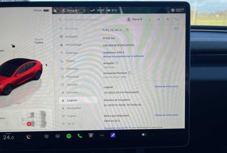 Tesla Model 3 Highland Standard 283 cv 1ére Main - 4 pneus neufs