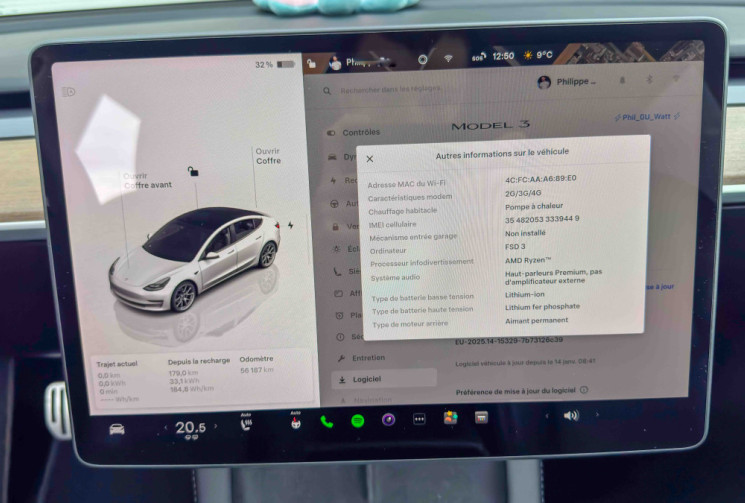 Tesla Model 3 Propulsion MY22 60kWh AMD Ryzen Matrix Pack Hiver SR+