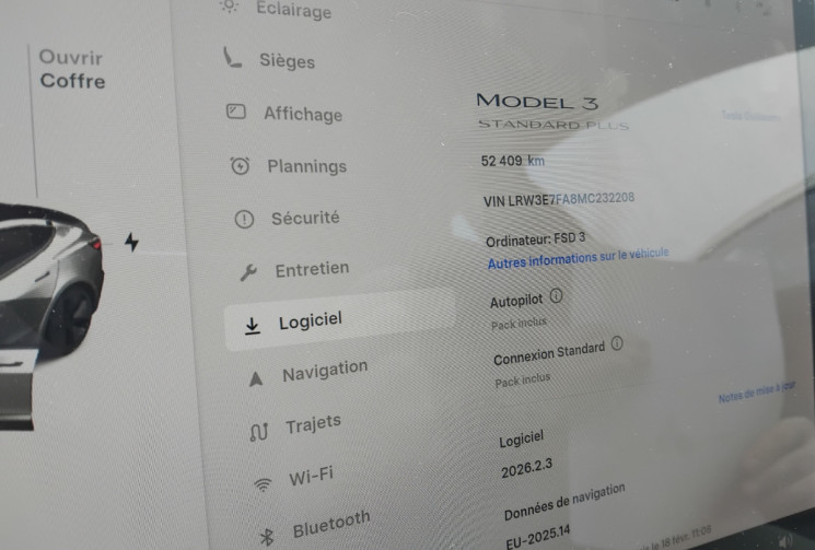 Tesla Model 3 Phase 2 Standard Propulsion 275 cv  - Pompe à chaleur -