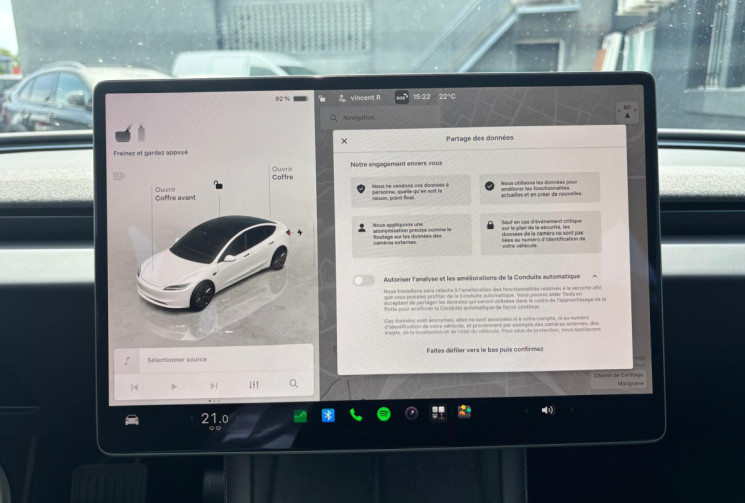 Tesla Model 3 STANDAR RANGE RWD / JANTES 20 POUCES / 15700 KMS / GARANTIE TESLA 11/2027