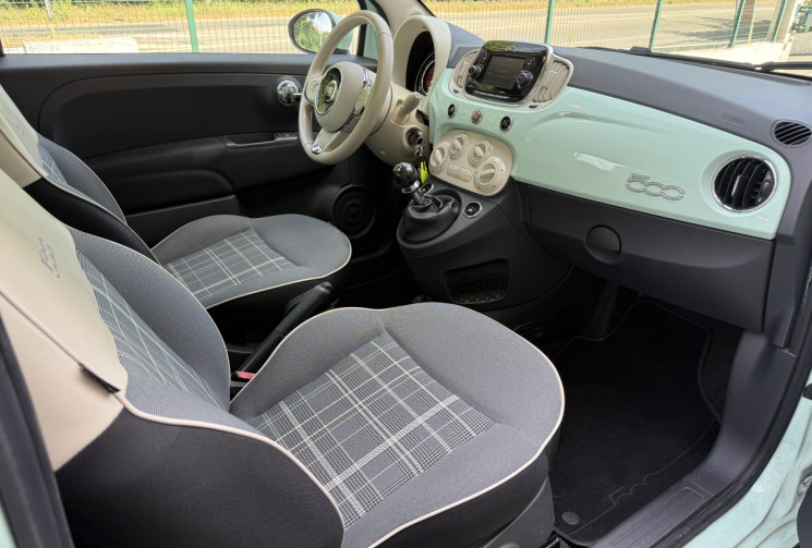 FIAT 500  LOUNGE 1.2 MPi 69 ch / Toit Panoramique / Bluetooth / Entretien et distribution à jour