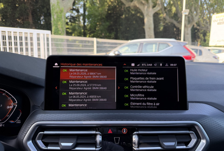 BMW X3  xDrive 20d 190 Mild Hybrid M Sport BVA8 / Suivi BMW / Toit Ouvrant / Sièges Electriques /HUD