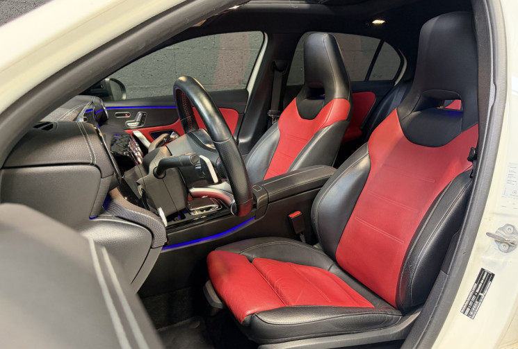 Mercedes Classe A A200 163ch AMG Line 7G-DCT - Toit ouvrant - son Burmester - cuir rouge
