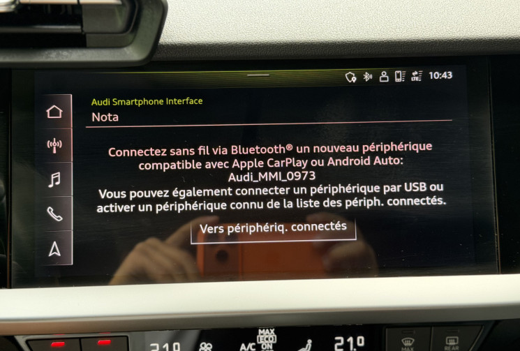 Audi A3 SPORTBACK 40 TFSI-e 204 Design S-Tronic 6 / Rechargeable / CarPlay / Sièges chaufs / Caméra 