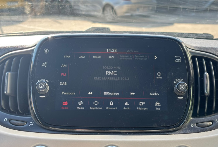 FIAT 500 1.2 69 CV CLUB DUALOGIC BOITE AUTOMATIQUE / INTERIEUR FULL CUIR / APPLE CAR PLAY / GARANTIE